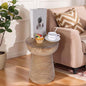Athaliah Small Rustic Tree Stump Wood Side Table/Stool – 17.75″H Compact Hand-Carved Paulownia Accent Table, Versatile Nightstand & Plant Stand, Farmhouse Style