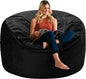 HABUTWAY Bean Bag Chair 3Ft Luxurious Velvet Ultra Soft Fur with High Rebound Memory Foam Bean Bag Chairs for Adults Plush Lazy Sofa with Fluffy Removable Sponge 3' (Black New)