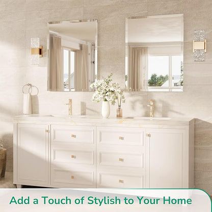 TokeShimi 22x30 Bathroom Vanity Mirror Beveled Rectangle, Frameless Mirror Bathroom with 1" Beveled Edge, Shatterproof Modern Decorative Wall Mirrored for Living Room, Entryway, Bedroom