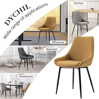 Dining Chairs Set of 2 Ergonomic Living Room Chairs Yellow Kitchen Chairs,Loads Up to 270lbs,Quick Assembly,Dining Room Chairs with Arms for Kitchen,Dining, Bedroom, Living Room