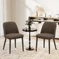 COLAMY Upholstered Dining Chairs Set of 2, Modern Kitchen Chairs with Back, Leather Side Dining Room Chairs with Wood Legs for Kitchen Dining Room Restaurant, Dark Brown