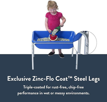 Children's Factory 18" Small Sensory Table, Sandbox with Lid, Water Table for Kids, Blue