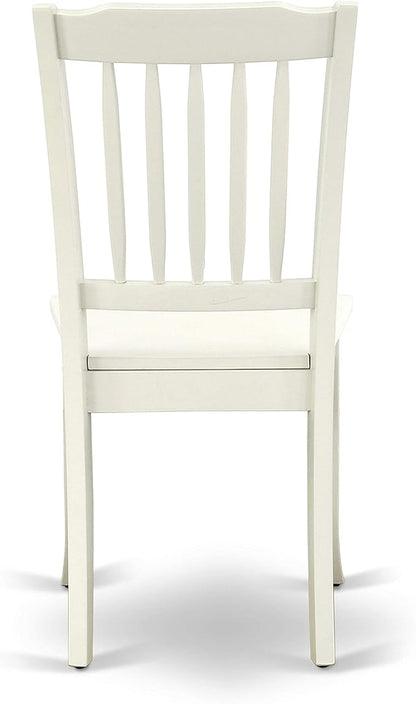 East West Furniture HBDA5-LWH-W 5 Piece Dinette Set for 4 Includes a Round Dining Room Table with Pedestal and 4 Kitchen Dining Chairs, 42x42 Inch, Linen White
