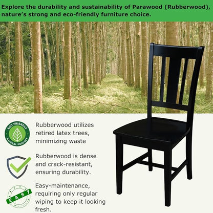 Set of Two San Remo SplatBack Dining Chairs, Black