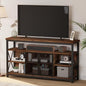 BON AUGURE Tall TV Stand for TVs up to 65 Inch, Industrial Wood Entertainment Center with Storage Cabinet, Farmhouse TV Media Console for Living Room and Bedroom (32 Inch High, Rustic Oak)