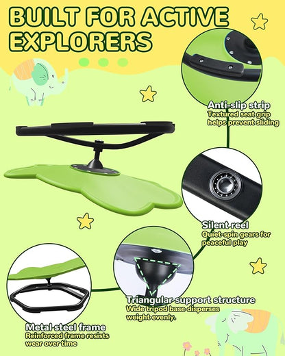 21" L × 19" W Spinning Chair for Autistic Kids, Sensory Toys for Kids with Autism, Sit and Spin, Toddlers & ADHD Children, Sensory Products Swivel Chair, Light Green