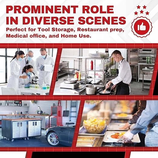 DuraSteel Stainless Steel Work Table 30" x 60" x 34" Height w/ 4 Caster Wheels - Food Prep Commercial Grade Worktable - NSF Certified - Good for Restaurant, Business, Warehouse, Home, Kitchen, Garage