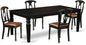 East West Furniture LGKE5-BLK-LC 5 Piece Dining Set Includes a Rectangle Dining Table with Butterfly Leaf and 4 Faux Leather Kitchen Room Chairs, 42x84 Inch, Black