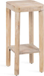 Kate and Laurel Talcott Modern Square Wood Drink Table, 12 x 12 x 28, Light Natural, Transitional Decorative Two-Tier Pedestal Table for Use as Plant Stand Indoors or Living Room Decor Accent
