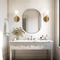 ANDY STAR Brass Bathroom Mirror for Wall, 30x40 Gold Oval Mirrors for Bathroom, Brass Oval Mirrors, Pill Shaped Mirror, Large Vantiy Mirror Stainless Steel 1’’ Deep Hang Vertically & Horizontally
