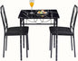 VECELO 3 Piece Dining Table Set for 2, Dinette with Chairs for Kitchen, Breakfast Nook, Small Space,Easy Assembly