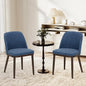 COLAMY Upholstered Dining Chairs Set of 2, Modern Kitchen Chairs with Back, Leather Side Dining Room Chairs with Wood Legs for Kitchen Dining Room Restaurant, Blue