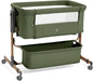 3 in 1 Baby Bassinet, Rocking Bassinet, Bedside Bassinet, 6-Height Adjustable, Bassinet Bedside Sleeper, Bedside Bassient for Baby with Comfy Mattress, Breathable Mesh, Large Storage Basket