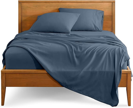Bare Home Split Head Flex King Sheet Set - 1800 Ultra-Soft Microfiber Bed Sheets - Double Brushed - Deep Pockets - Easy Fit - 4 Piece Set - FlexTop King Bedding (Split Head Flex King, Bering Sea)