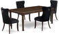 East West Furniture DODA5-MAH-24 5 Piece Dining Table Set Consists of a Rectangle Wooden Table with Butterfly Leaf and 4 Polyester Fabric Padded Chairs, 42x78 Inch, Mahogany