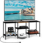 TV Stands for Living Room 50 inch TV Stand with Power Outlet Entertainment Center with Storage 3 Tier TV Console Table for 50 43 40 32 inch TV, Black