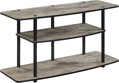 Convenience Concepts Designs2Go No Tools 3-Tier Wide TV Stand 42" - Entertainment Center for TVs up to 46 Inches, Modern TV Mount with Shelves for Living Room, Faux Birch/Black