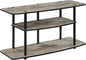 Convenience Concepts Designs2Go No Tools 3-Tier Wide TV Stand 42" - Entertainment Center for TVs up to 46 Inches, Modern TV Mount with Shelves for Living Room, Faux Birch/Black