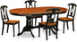 East West Furniture PLKE5-BCH-W 5 Piece Kitchen Table & Chairs Set Includes an Oval Dining Room Table with Butterfly Leaf and 4 Solid Wood Seat Chairs, 42x78 Inch, Black & Cherry