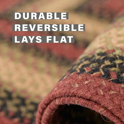 Highland Multi Color Oval Braided Rug, 6x9' - Handmade with Jute, Warm Country and Lodge Decor, Perfect for Living Rooms and Dining Rooms - Pet Friendly and Easy to Clean