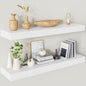 Heimlove 32 Inch Floating Shelves for Wall,White 9.3" Deep Floating Shelf Set of 2,Wall Mounted Shelves for Bathroom Bedroom Living Room Kitchen Office,Shelf for Books Storage Room,Home Decor