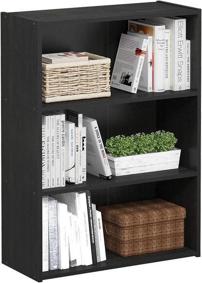 Furinno Pasir 3-Tier Open Shelf Bookcase, Americano