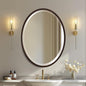 OVALCREST - Oval Wooden Beveled Wall Mirror for Home Decor, Bathroom, Vanity, Bedroom, Living Room, Hallway - London Style (Rubbed Bronze) 25.1 x 31.1