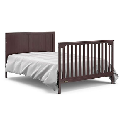 Graco Hadley All-in-One Convertible Crib & Changer (Espresso) – GREENGUARD Gold Certified, Fits Standard Crib Mattress, Converts to Toddler Bed and Full Bed, 4 Adjustable Mattress Heights