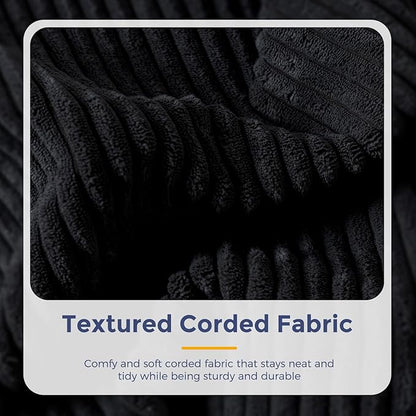 MAXYOYO Floor Sofa Bean Bag Sofa Couch, Comfy Floor Couch with Back Support, Portable Bean Bag with Filling, Corded Chair Seating for Living Room Bedroom Apartment, Black