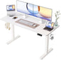 YIHAYO Electric Standing Desk, 55 x 24 Inches Stand Up Desk with Splice Board, Adjustable Height Desk, Computer Desk for Home Office, White Frame/White Top