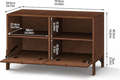 Sebastack TV Stand, Expandable Television Stand, Customizable Coffee Table with Drawer, Entertainment Center and Media Console with Storage for Living Room, Bedroom, 31 inch Walnut Color (1 pcs)