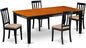 East West Furniture QUAN5-BCH-C 5 Piece Kitchen Table Set for 4 Includes a Rectangle Dining Room Table with Butterfly Leaf and 4 Linen Fabric Upholstered Chairs, 40x78 Inch, Black & Cherry