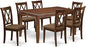 East West Furniture DUCL7-MAH-C 7 Piece Dining Set Consist of a Rectangle Dinner Table and 6 Linen Fabric Kitchen Dining Chairs, 36x60 Inch, Mahogany