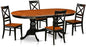 East West Furniture PLQU5-BCH-W 5 Piece Kitchen Table Set for 4 Includes an Oval Dining Room Table with Butterfly Leaf and 4 Dining Chairs, 42x78 Inch, Black & Cherry