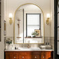 Arch Bathroom Mirror, 24x36 Inch - Wall Mounted Vanity Mirror with Aluminum Alloy Frame - Ideal for Living Room, Bedroom, Bathroom, and Entryway, Hanging or Leaning, Gold