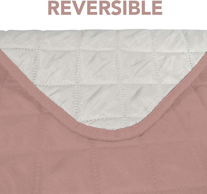 PureFit Reversible Sofa Couch Cover Water Resistant Couch Covers for 3 Cushion, Washable Furniture Cover with Non-Slip Foam and Adjustable Strap for Dogs, Pets (Oversized Sofa, Pink/Ivory)