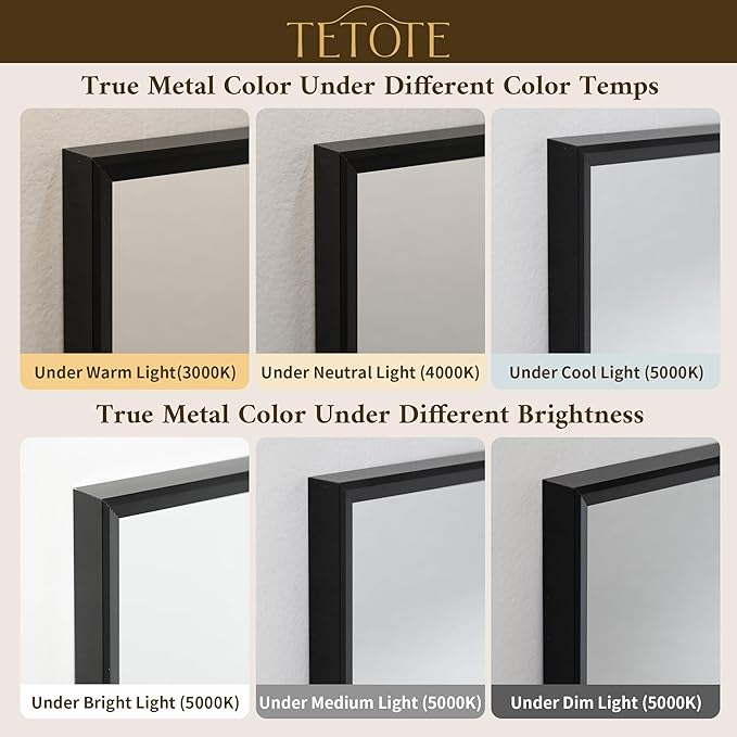 TETOTE Black Bathroom Mirror 24" x 30" Matte Black Rectangle Beveled Framed Bathroom Vanity Mirror for Over Sink, Tempered Glass, Shatterproof, Stronger Frame, Modern Farmhouse Bedroom, Entryway