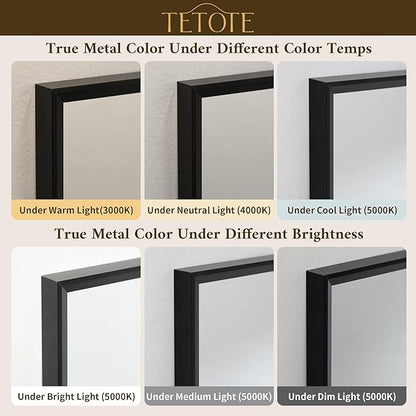 TETOTE Black Framed Mirror for Bathroom Vanity 36" x 36" Matte Black Rectangle Beveled Frame Wall Mirror for Over Sink, Tempered Glass, Modern Farmhouse Bedroom, Entryway, Living Room