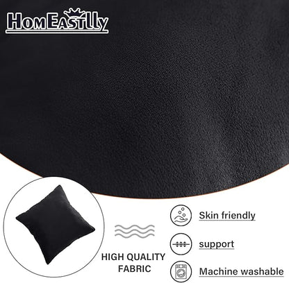 Lazy Chair with Ottoman, Modern Lounge Accent Chair with a Pillow, Leisure Sofa Armchair Set, Reading Chair with Footrest for Living Room, Bedroom, Dorm Room, Office, Velvet Black