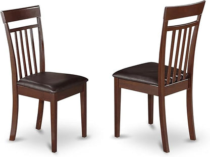 East West Furniture DOCA7-MAH-LC 7 Piece Kitchen Table & Chairs Set Consist of a Rectangle Butterfly Leaf Dining Table and 6 Faux Leather Upholstered Chairs, 42x78 Inch, Mahogany