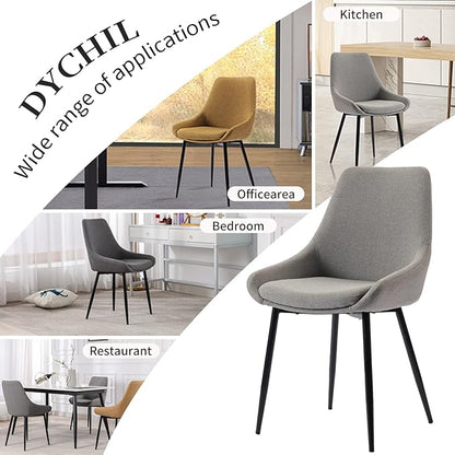 Dining Chairs Set of 2 Ergonomic Living Room Chairs Dark Grey Kitchen Chairs,Loads Up to 270lbs,Quick Assembly,Dining Room Chairs with Arms for Kitchen,Dining, Bedroom, Living Room