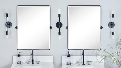 TEHOME 30 x 40'' Oil Rubbed Bronze Pivot Bathroom Mirror Tilt Vanity Mirror Large 40x30'' Dark Bronze Metal Framed Rectangle Pivoting Beveled Vanity Mirrors for Wall, Vertical