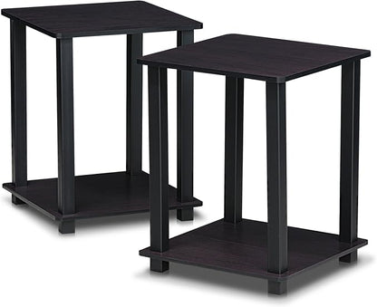 Furinno Simplistic Set of 2 End Table, Dark Walnut