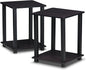 Furinno Simplistic Set of 2 End Table, Dark Walnut