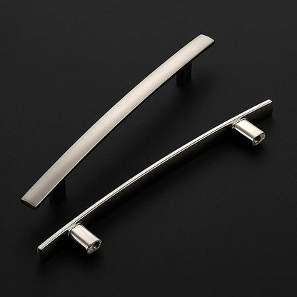 30 Pack Cabinet Handles 5" Hole Center - Curved Cabinet Pulls Brushed Nickel Drawer Pulls for Kitchen Cupboard Solid Hardware for Dresser Drawer Arch Hardware