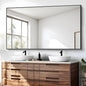 BONEWEI Bathroom Mirror, 30x55 inch Wall Mirror for Bathroom Wall Mounted Black Rectangle Square Corner Mirrors, Black Bathroom Mirror for Living Room, Farmhouse, Bedroom Entryway, Horizontal/Vertical