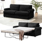 Reversible Sleeper Sofa Bed with Comfortable Memory Foam Mattress, Convertible Corduroy Full Size Pull Out Couch for Living Room, Space Saving Furniture, 72" Wide, Rounded Arms, Black