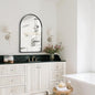 Arched Wall Mirror for Bathroom, 20"x30" Black Modern Metal Frame for Entryway Living Room Bedroom Wall Decor