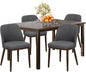 COLAMY 60 Inch Rectangular Kitchen Dining Table for 4, Modern Farmhouse Dining Table Set for 4, Wood Dining Table and Upholstered Dining Chairs for Kitchen, Dining Room, Restaurant, Brown/Light Grey