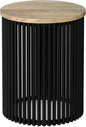 SIMPLIHOME Demy 20 inch Wide Tall Side Table in Natural Solid Mango Wood/Black Metal, Slim Round Accent Table for Living Room, Bedroom, or Entryway, Industrial Style Assembled
